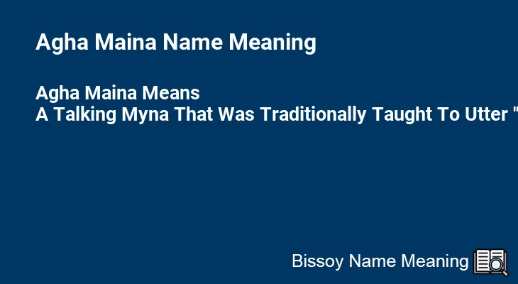 Agha Maina Name Meaning